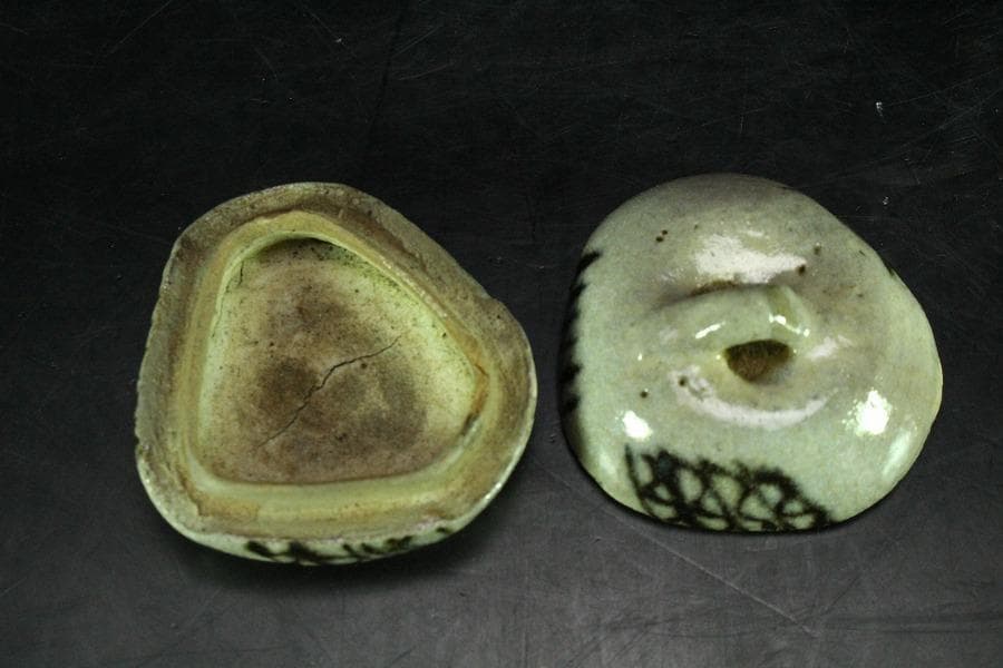 茶道具 古唐津 絵唐津 香合 時代物(K-XA861)