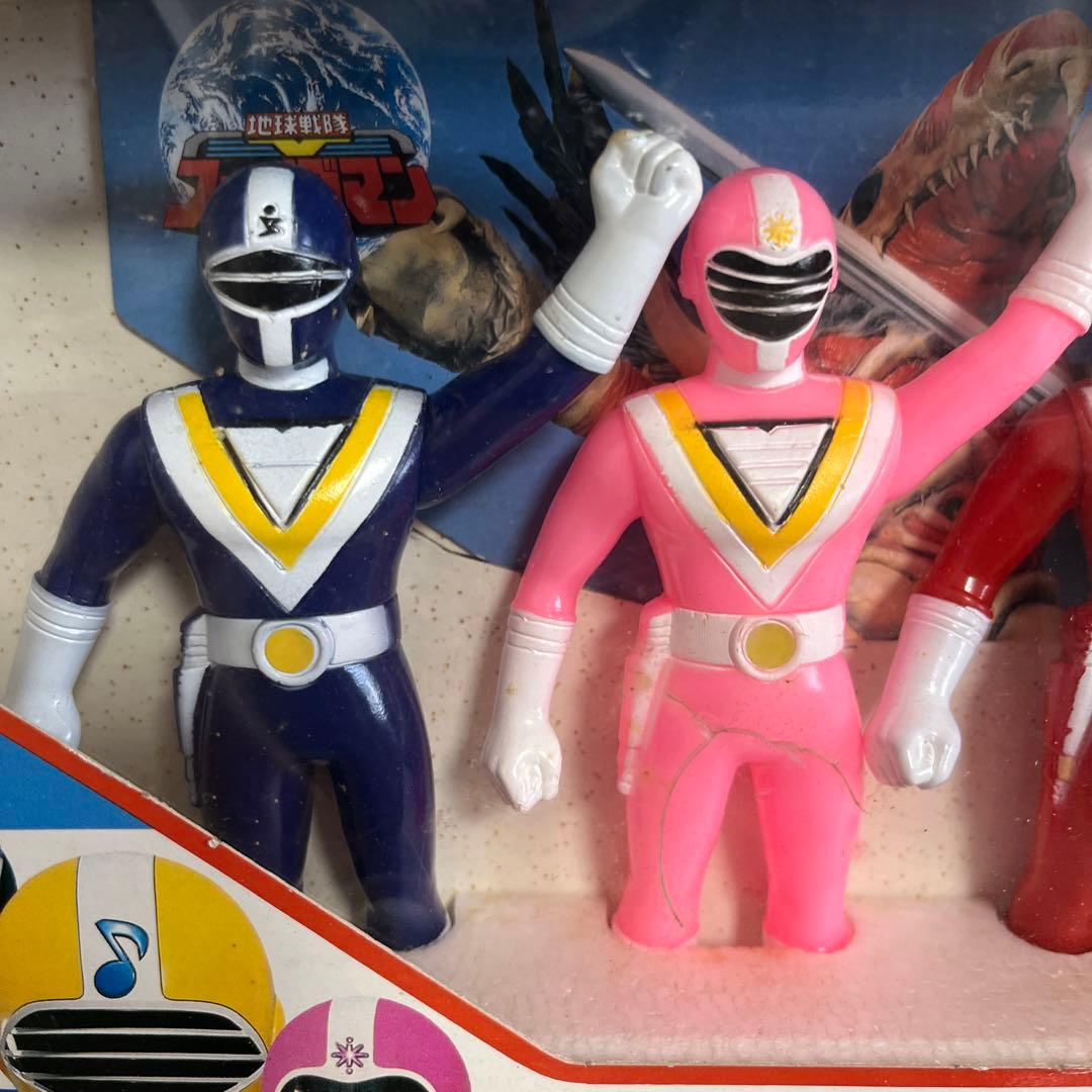 ⚠️デッドストック品　地球戦隊ファイブマン　ヒーローセット　ソフビ　バンダイ