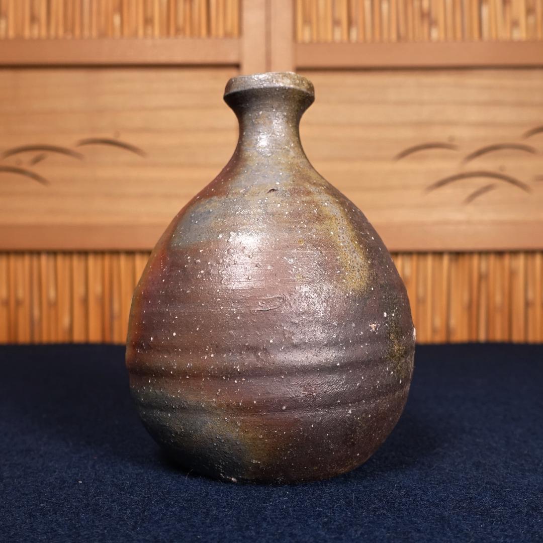 無形文化財 藤原楽山 備前徳利 共箱