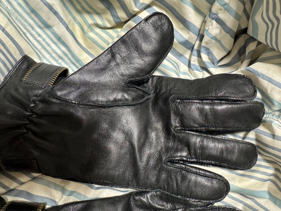 今週いっぱい安く　未使用DENTS レザー ブラック手袋 ジッパー付サイズL