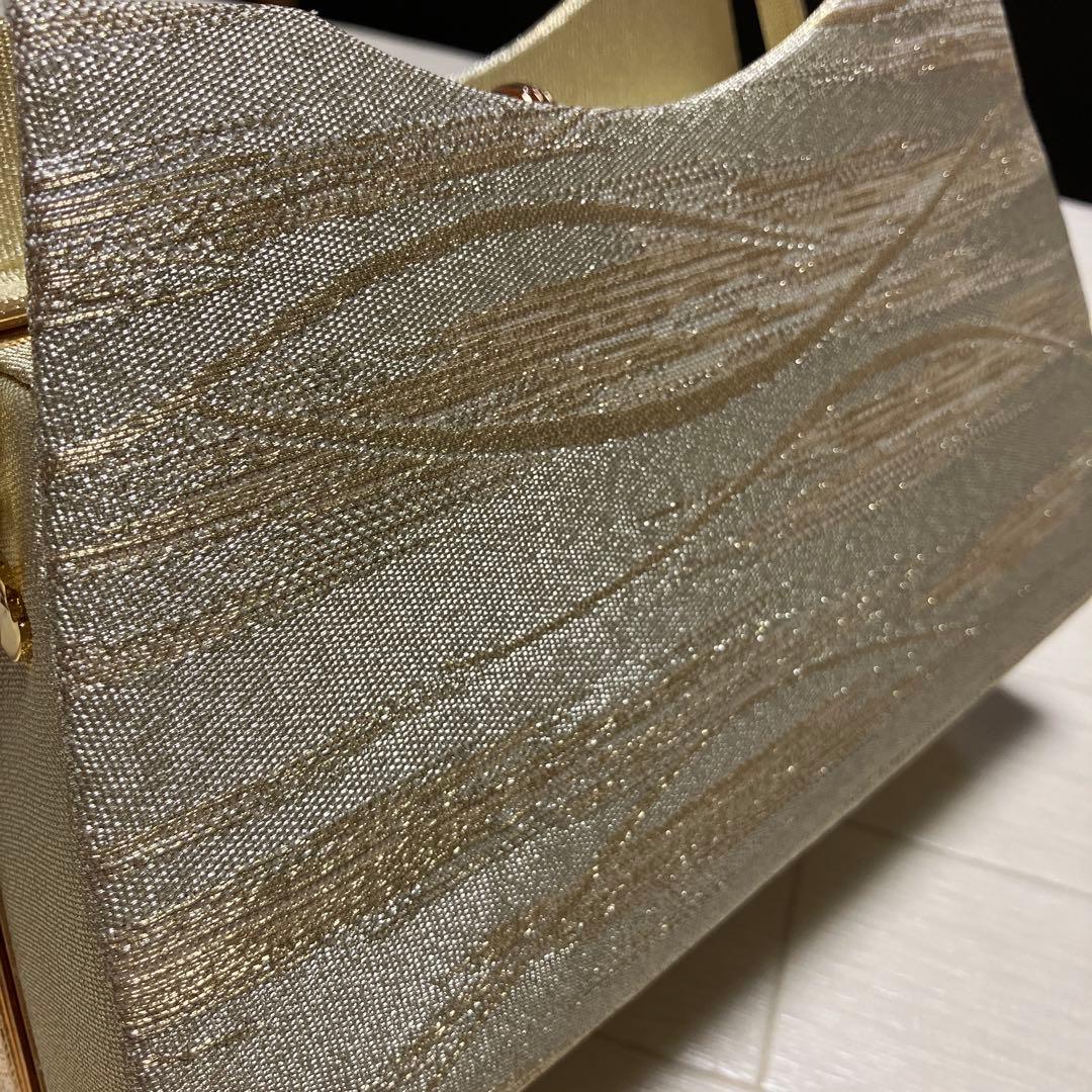 《未使用》和装バッグ　ハンドバッグ　帯地　ゴールド