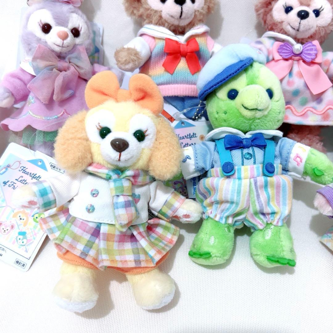 ダッフィー　ぬいぐるみバッジ全7点　ハートフェルトレターズオブフレンドシップ