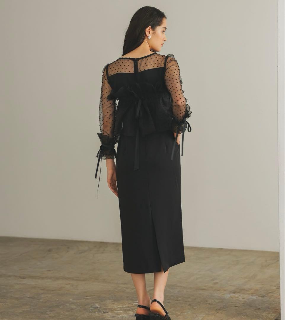 haremode メニーウェイラッフルケープドレス　オケージョン　結婚式　フリル