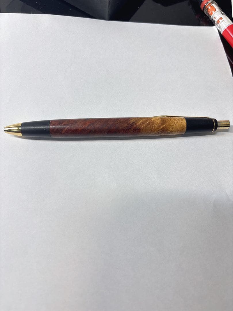 ボナンペン　真鍮製　本花梨瘤源平（花梨瘤紅白）　野原工芸似