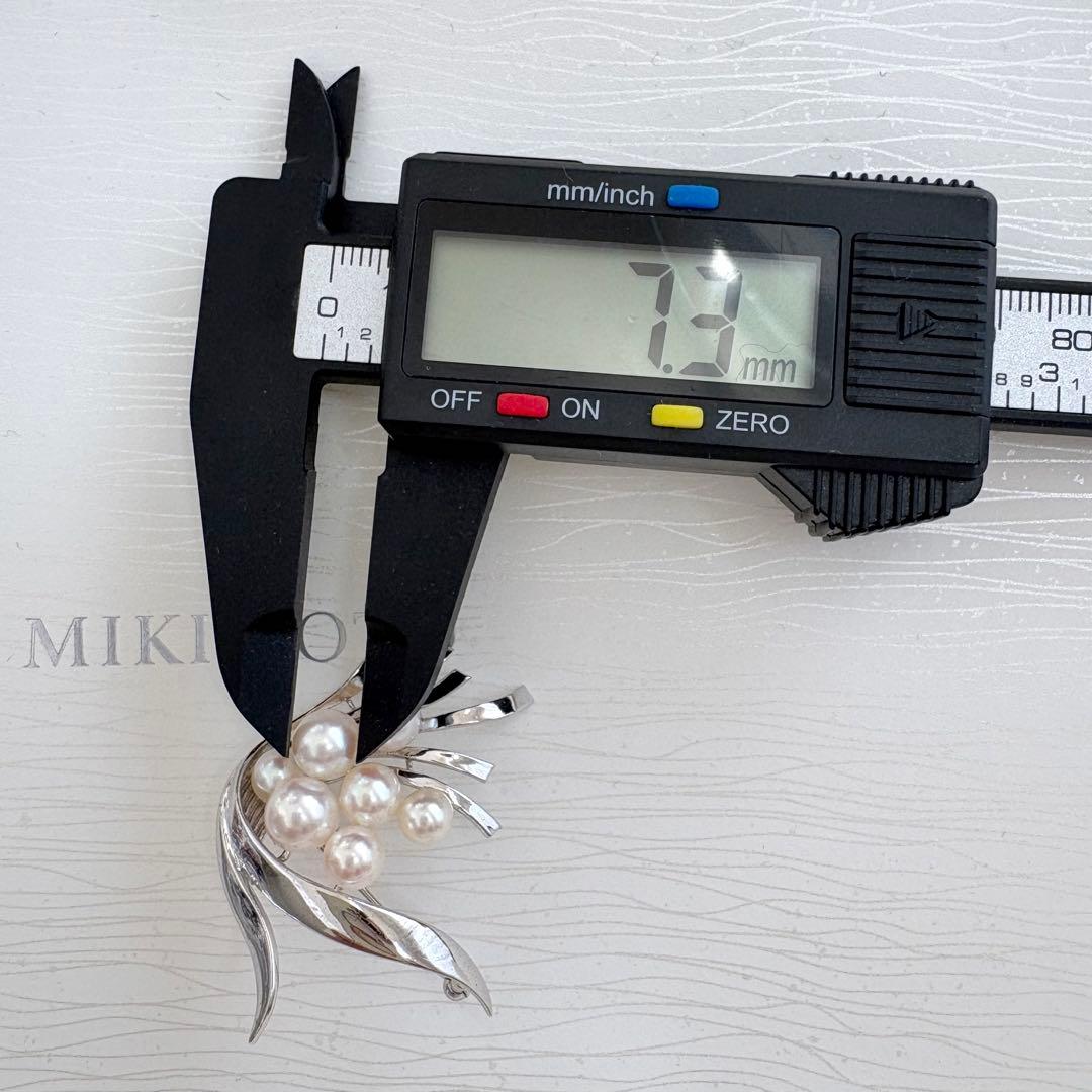 美品✨MIKIMOTO ブローチ あこや真珠 7珠 ブーケM刻印 シルバー