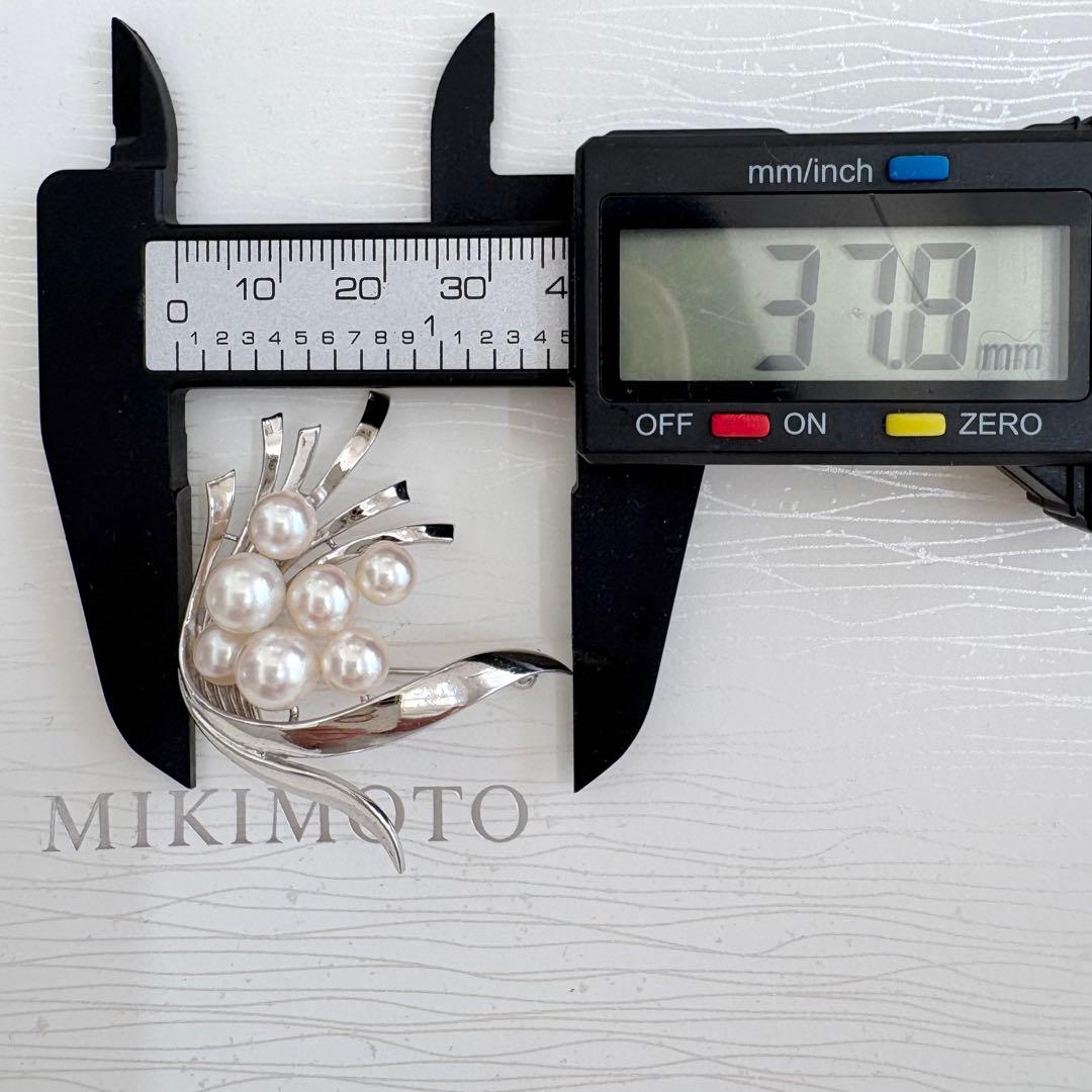 美品✨MIKIMOTO ブローチ あこや真珠 7珠 ブーケM刻印 シルバー