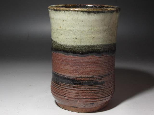 ★　濱田庄司　地釉流掛花生　味わい深い一品です★x395