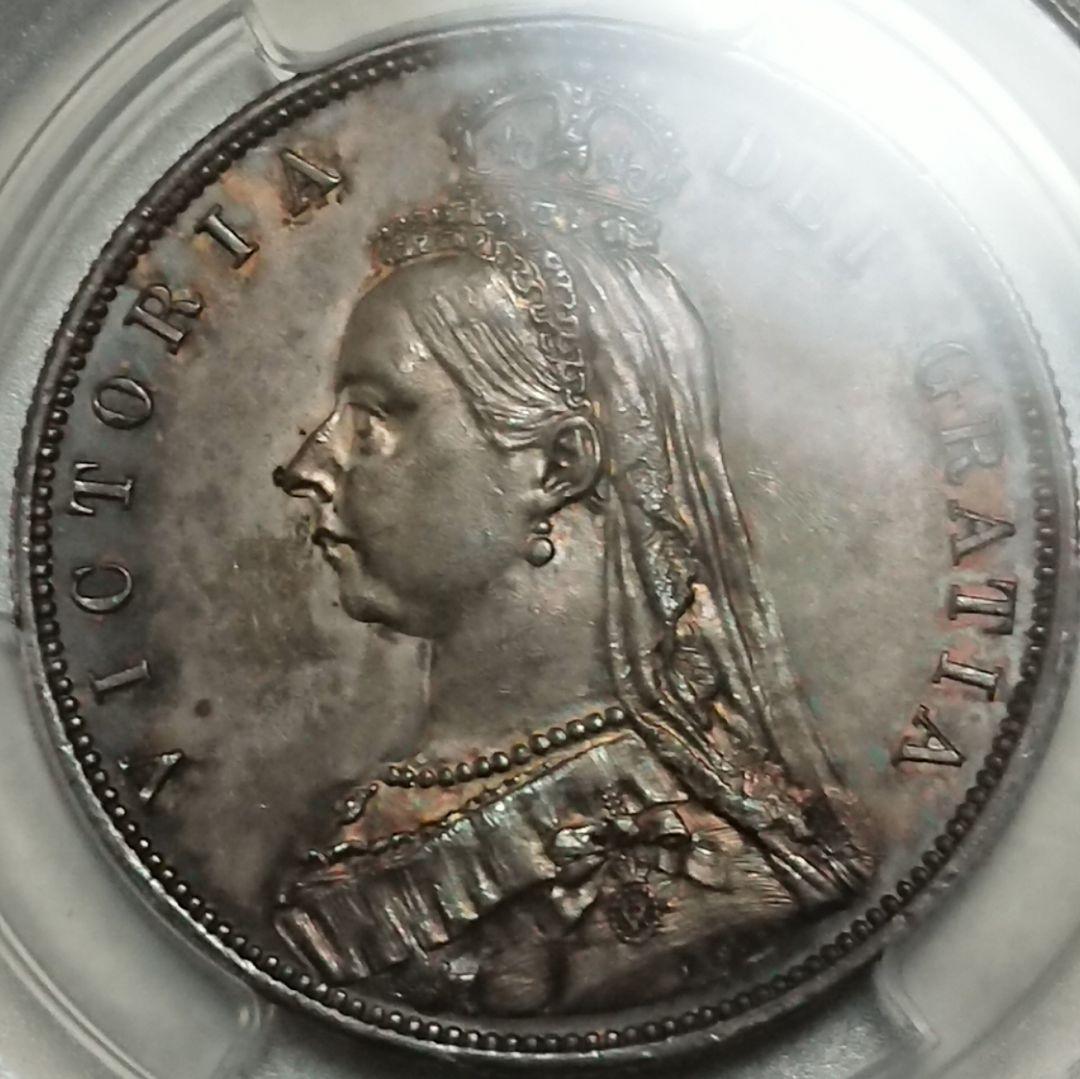 イギリス 1887年 ヴィクトリア ビクトリア ハーフクラウン 銀　古銭