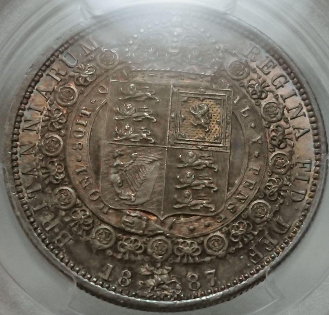 イギリス 1887年 ヴィクトリア ビクトリア ハーフクラウン 銀　古銭
