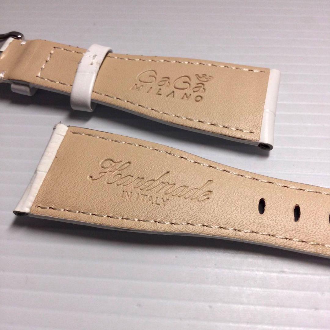 正規未使用品 ガガミラノ 48mm用 白 レザーベルト マヌアーレ クロノグラフ