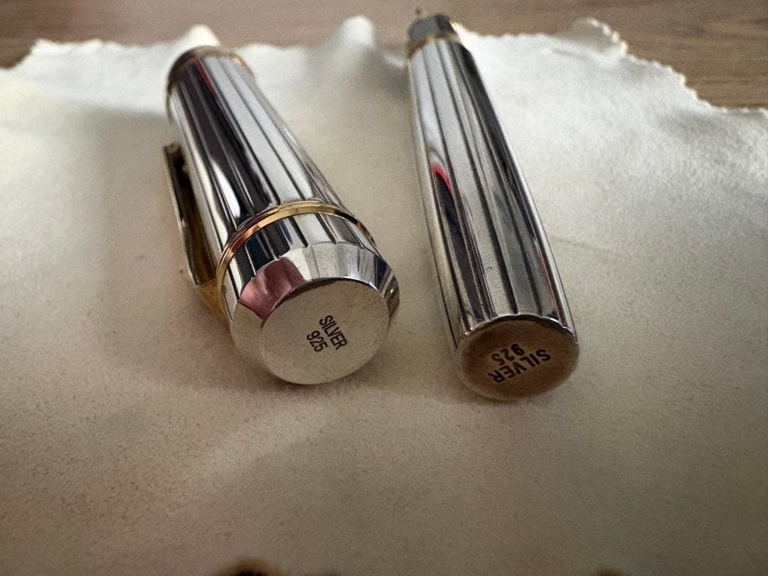 【美品】プラチナ萬年筆 銀無垢 #9-2 シルバー PTS-50000 F 細字