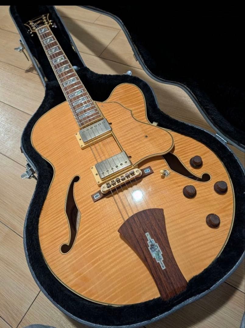 良品、フルアコギター、Ibanez AF105 NT パーツ一部交換