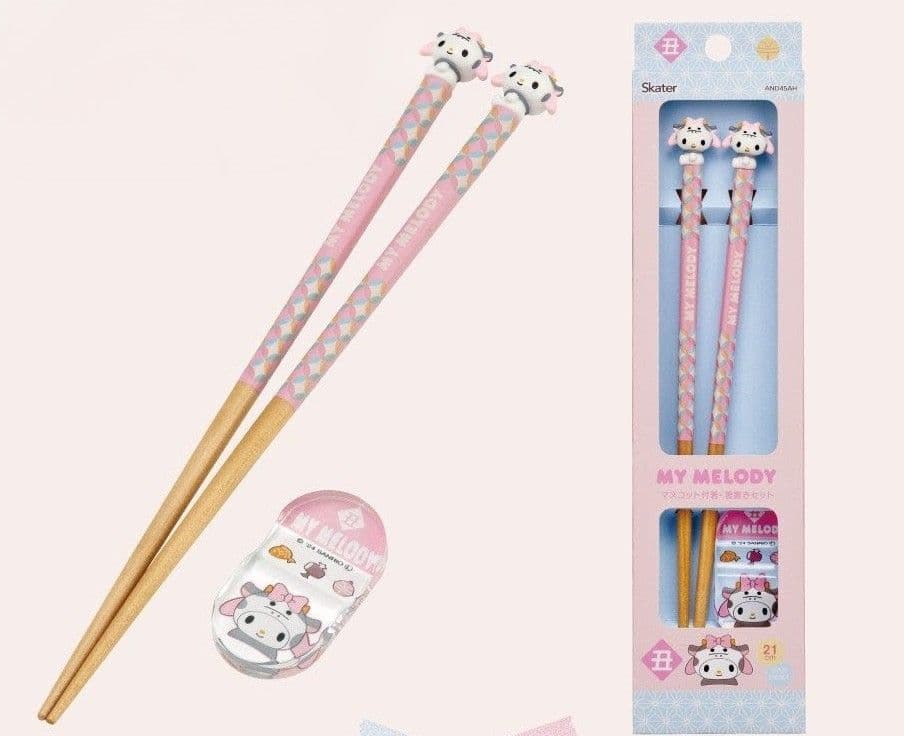 未使用未開封　サンリオ　人気マスコット付き　干支箸+箸置 12本セット　限定コレ