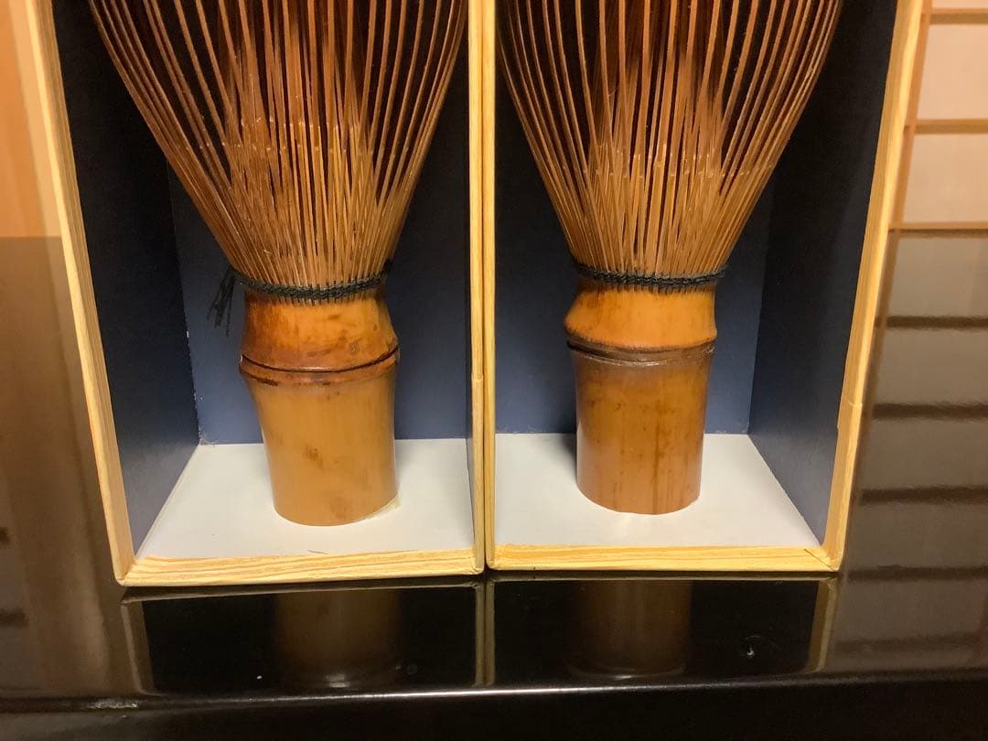 茶道具　茶筅　未使用　煤竹数穂2本セット　池田壱岐作