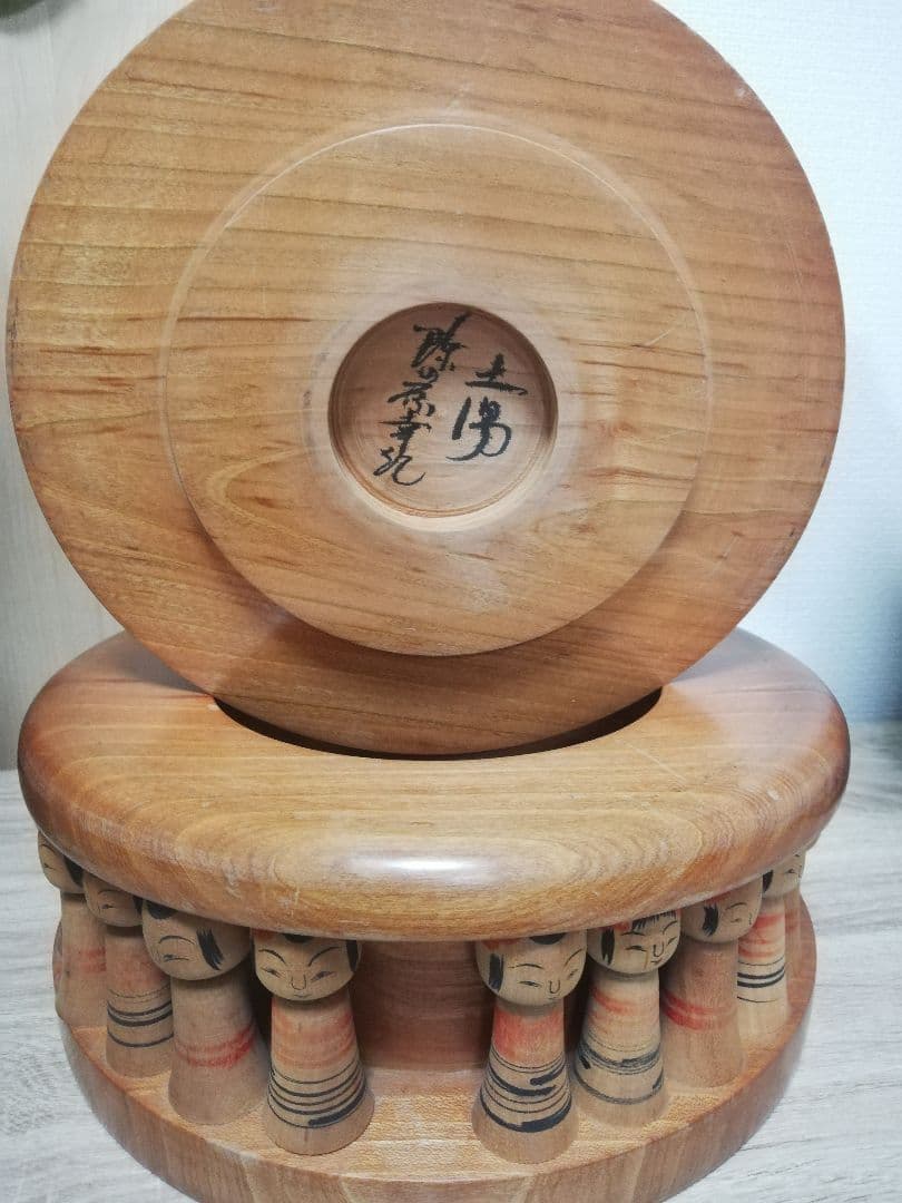 創作こけし　名工陳野原幸紀　伝統工芸品　二段構造　土湯系　インテリア　入れ子