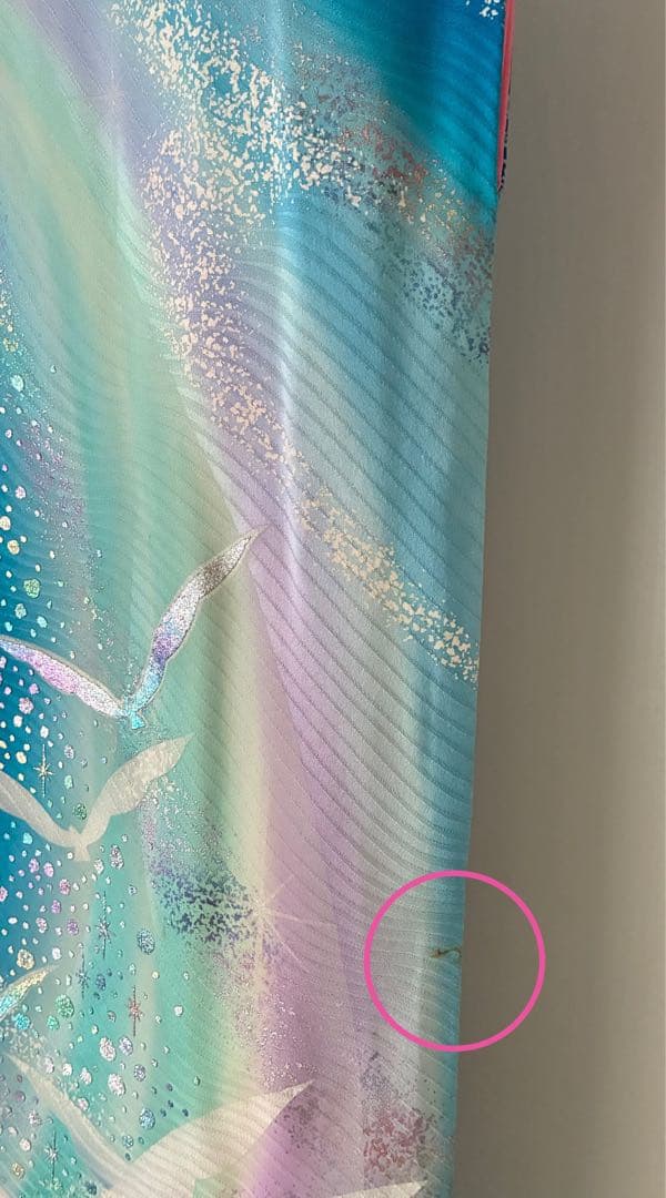 振袖一式セット　振袖/長襦袢/袋帯/他… 着丈160㎝以上　袖丈109㎝　ブルー