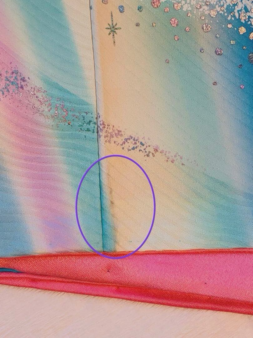 振袖一式セット　振袖/長襦袢/袋帯/他… 着丈160㎝以上　袖丈109㎝　ブルー