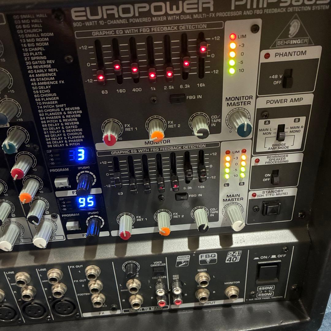 BEHRINGER パワードミキサー EUROPOWER PMP980S