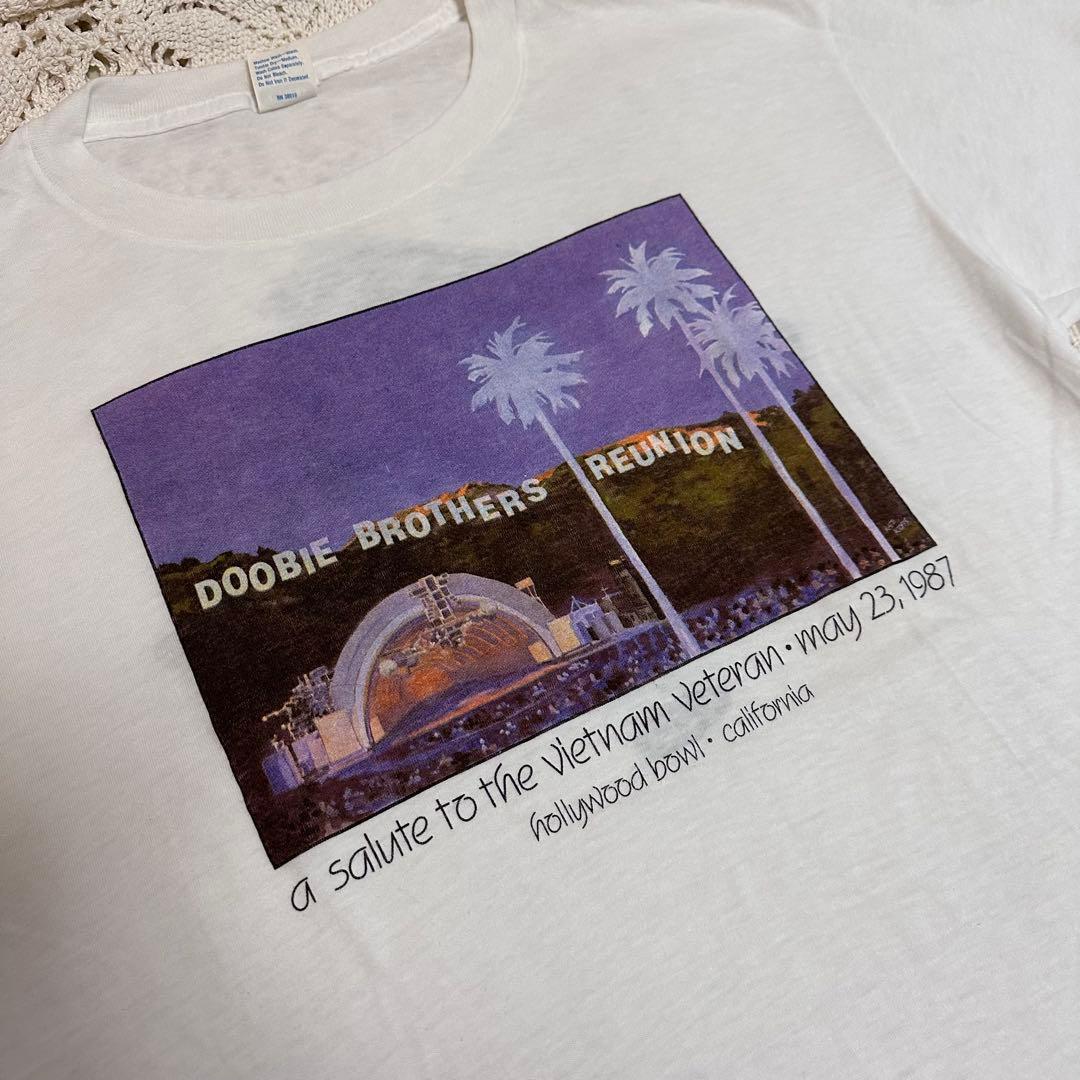 希少☆80s☆ドゥービーブラザーズ☆バンドTシャツ☆ホワイト☆Lサイズ☆BT24