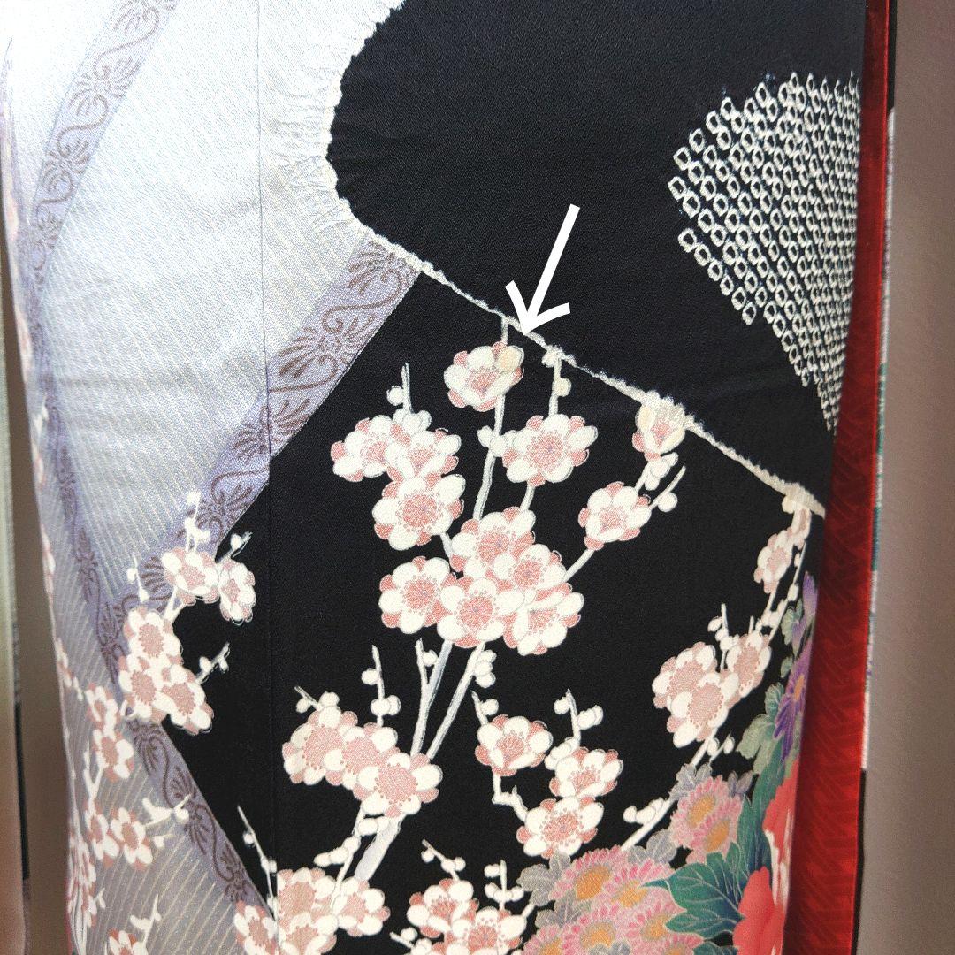 格安！！　振袖フルセット　11点　成人式　結婚式　前撮り　黒　ブラック　絞り　紫