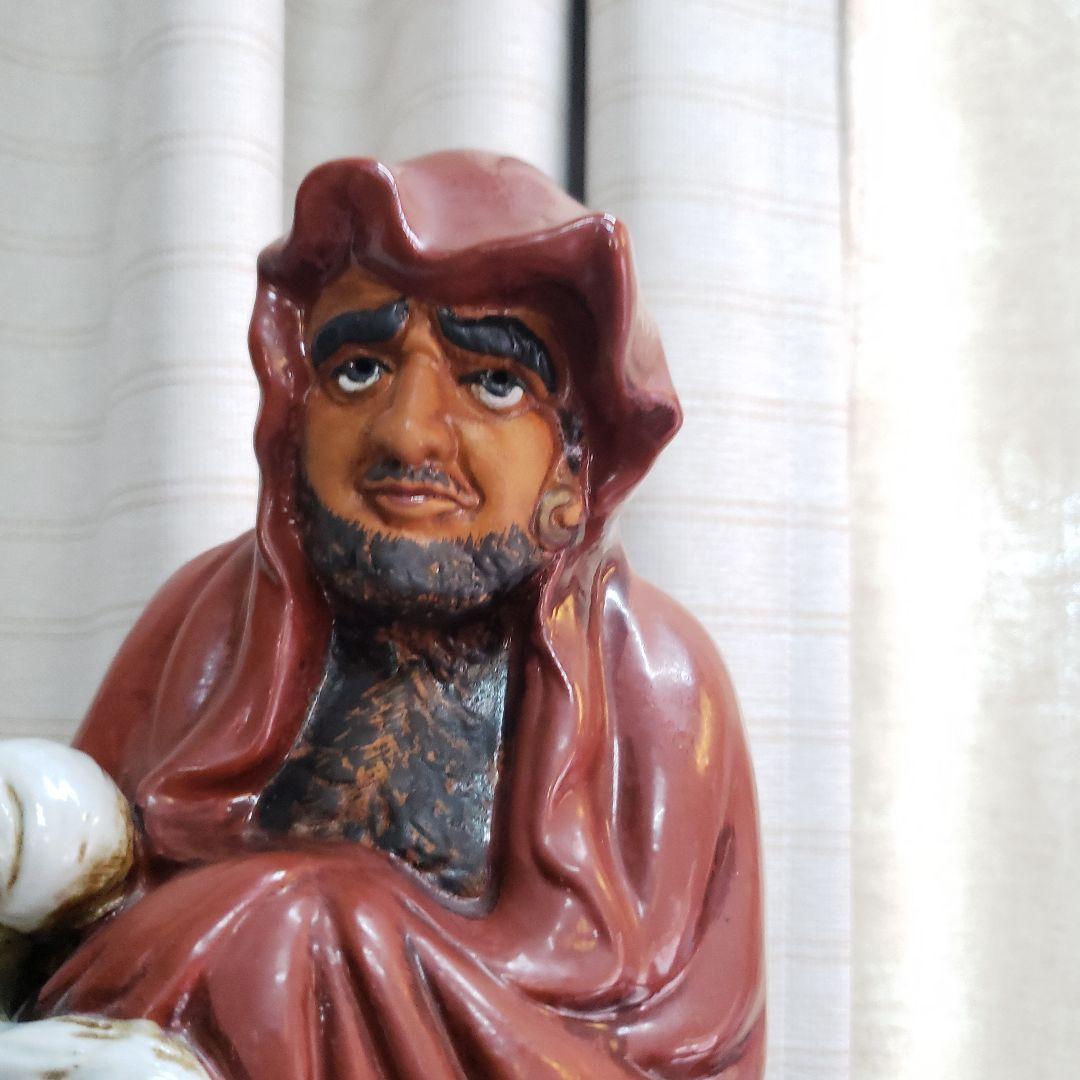 Ｂフライデー　九谷焼 陶器製 茶色 赤達磨像 置物