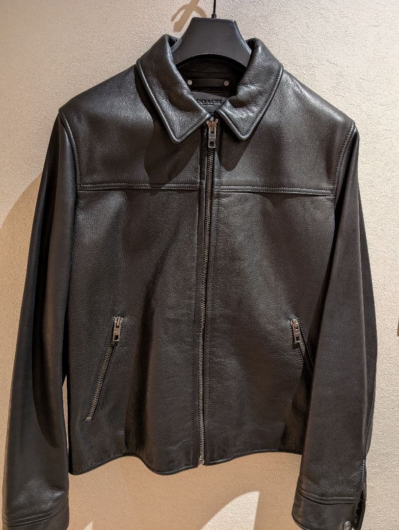 【美品】COACH　ジャケット　牛革　ブラック　コーチ　シングル