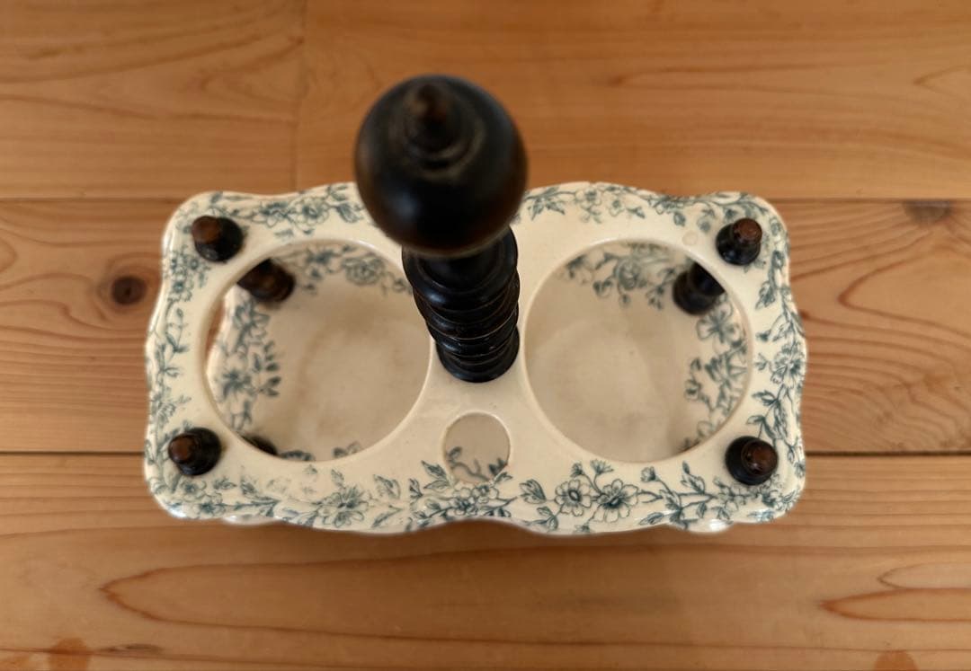 フランスアンティーク　サルグミンヌ　オイル&ビネガー　陶器フルセット　ナポレオン