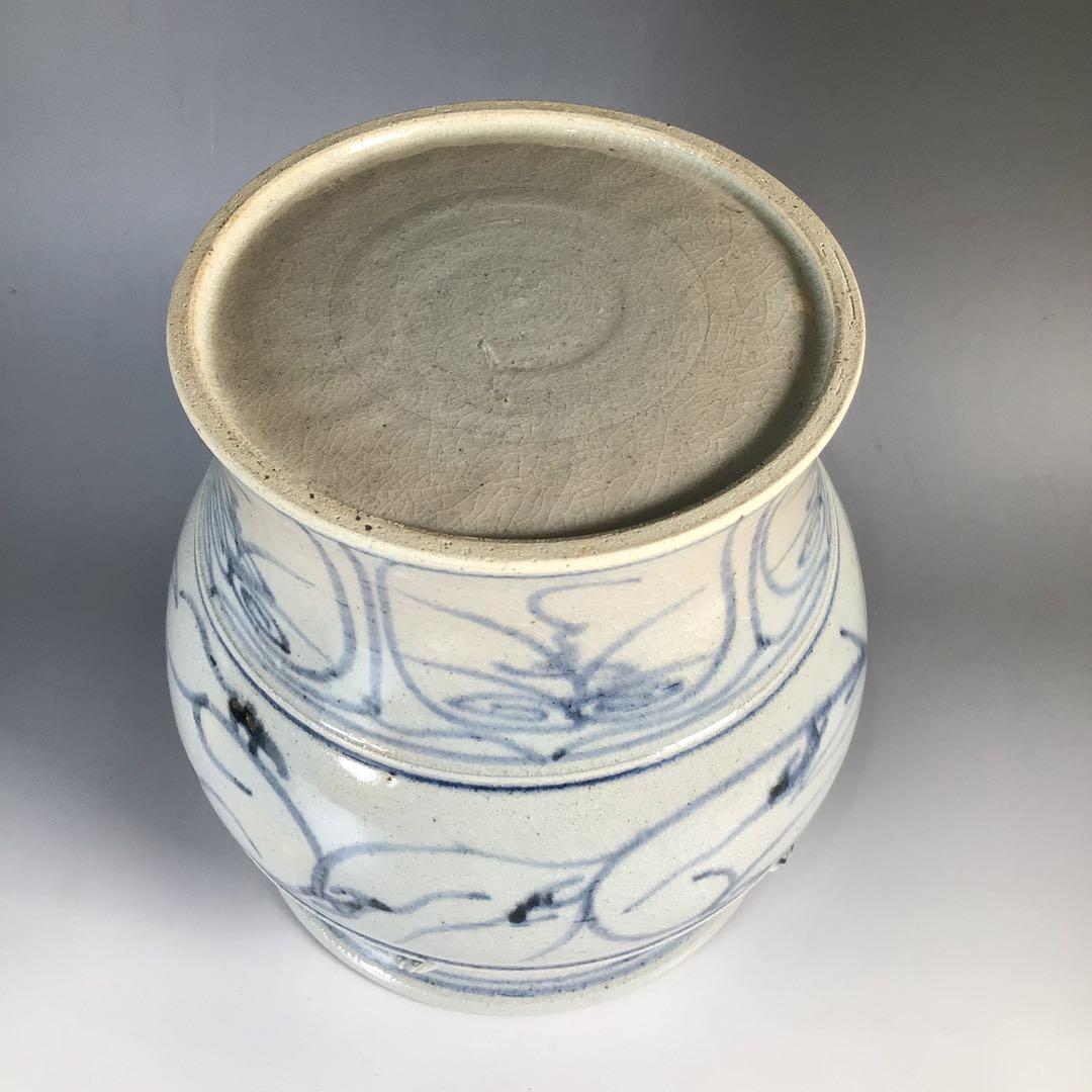 Ｎ３０３　水指　『太仙窯造』『唐草文』『安南手水指』　共箱　茶道具