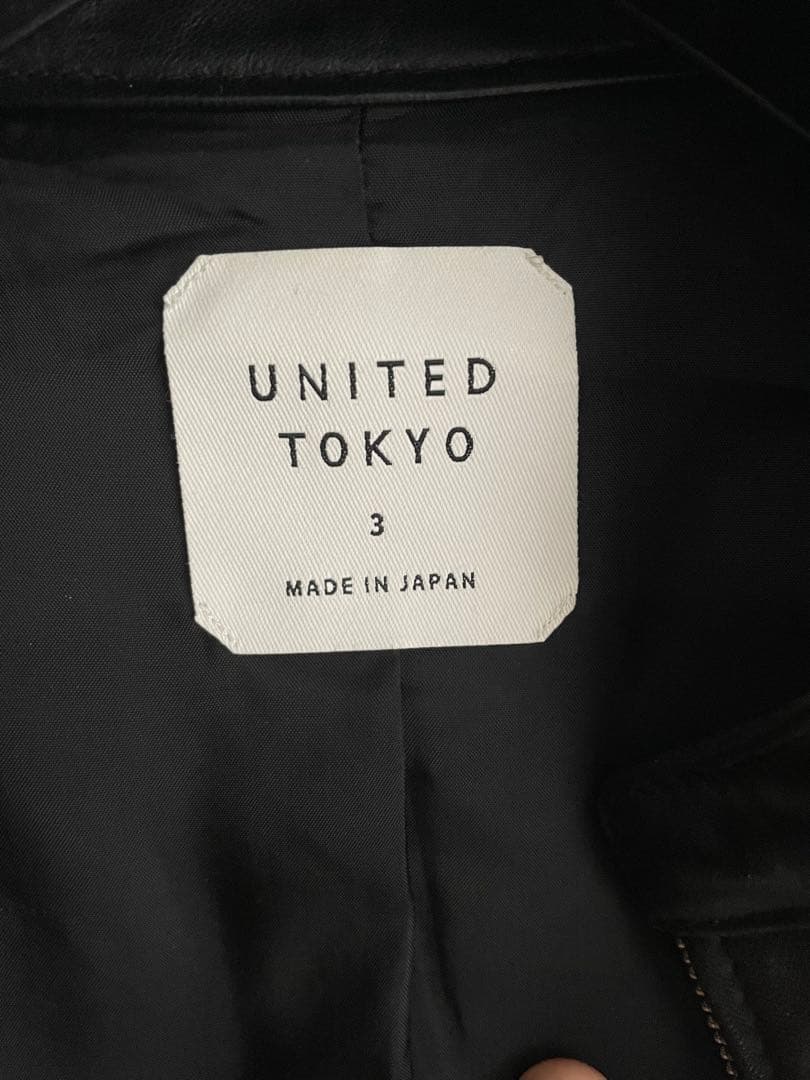 UNITED TOKYO シングル レザーライダースジャケット 3 黒