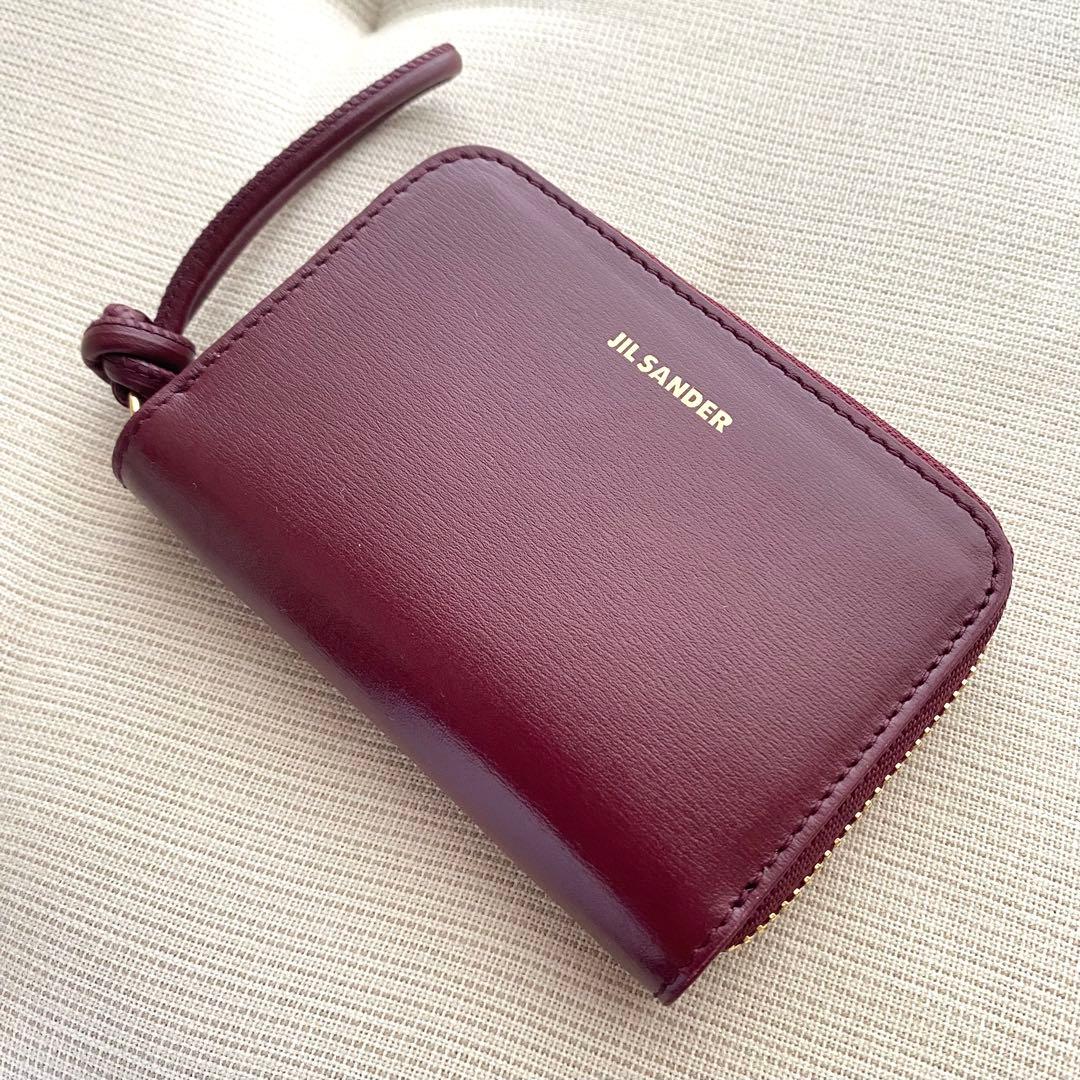 【JIL SANDER】ジルサンダー GIRO スモールウォレット Gレッド