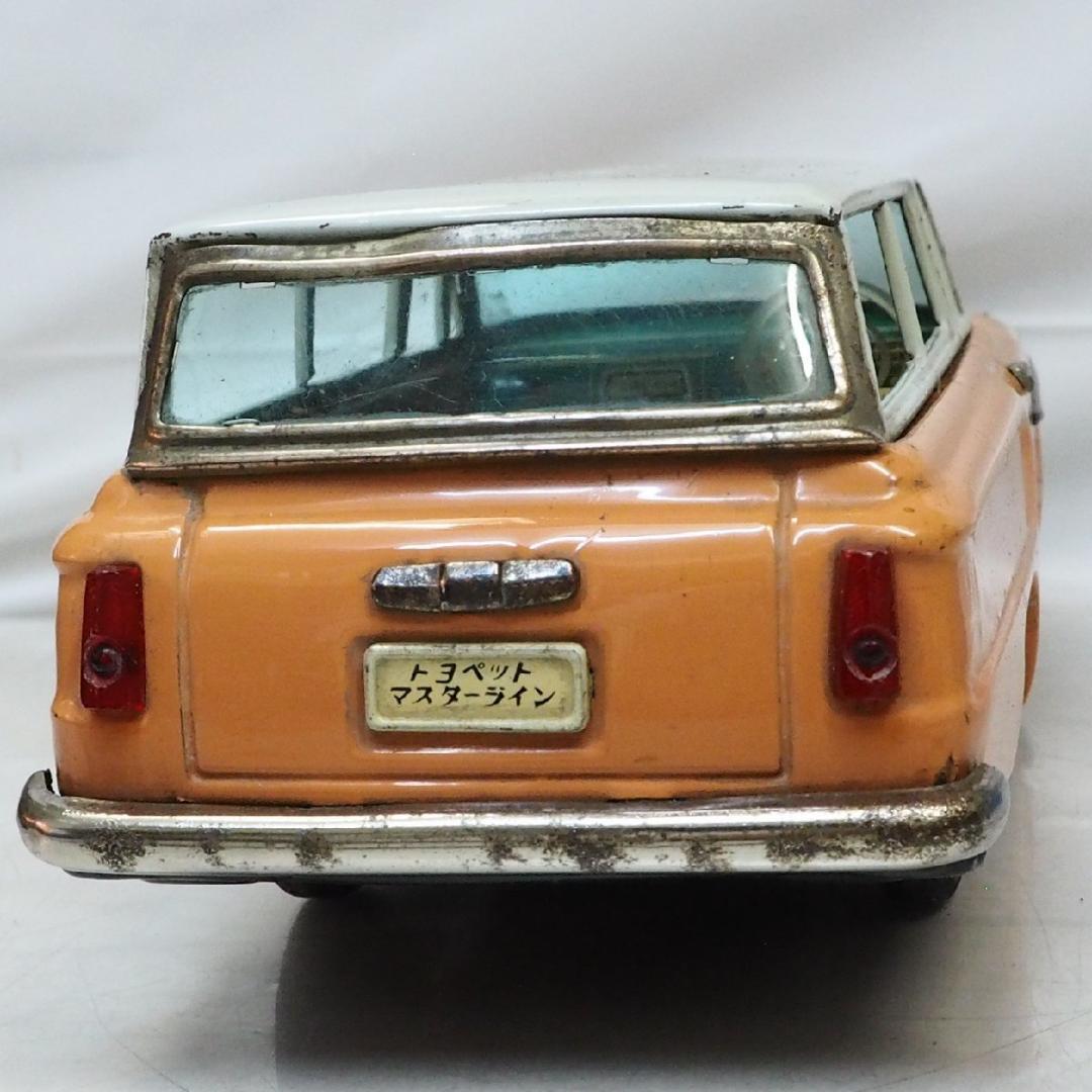 萬代屋【トヨペット マスターライン薄橙ミラー欠】ブリキtin toy car箱無