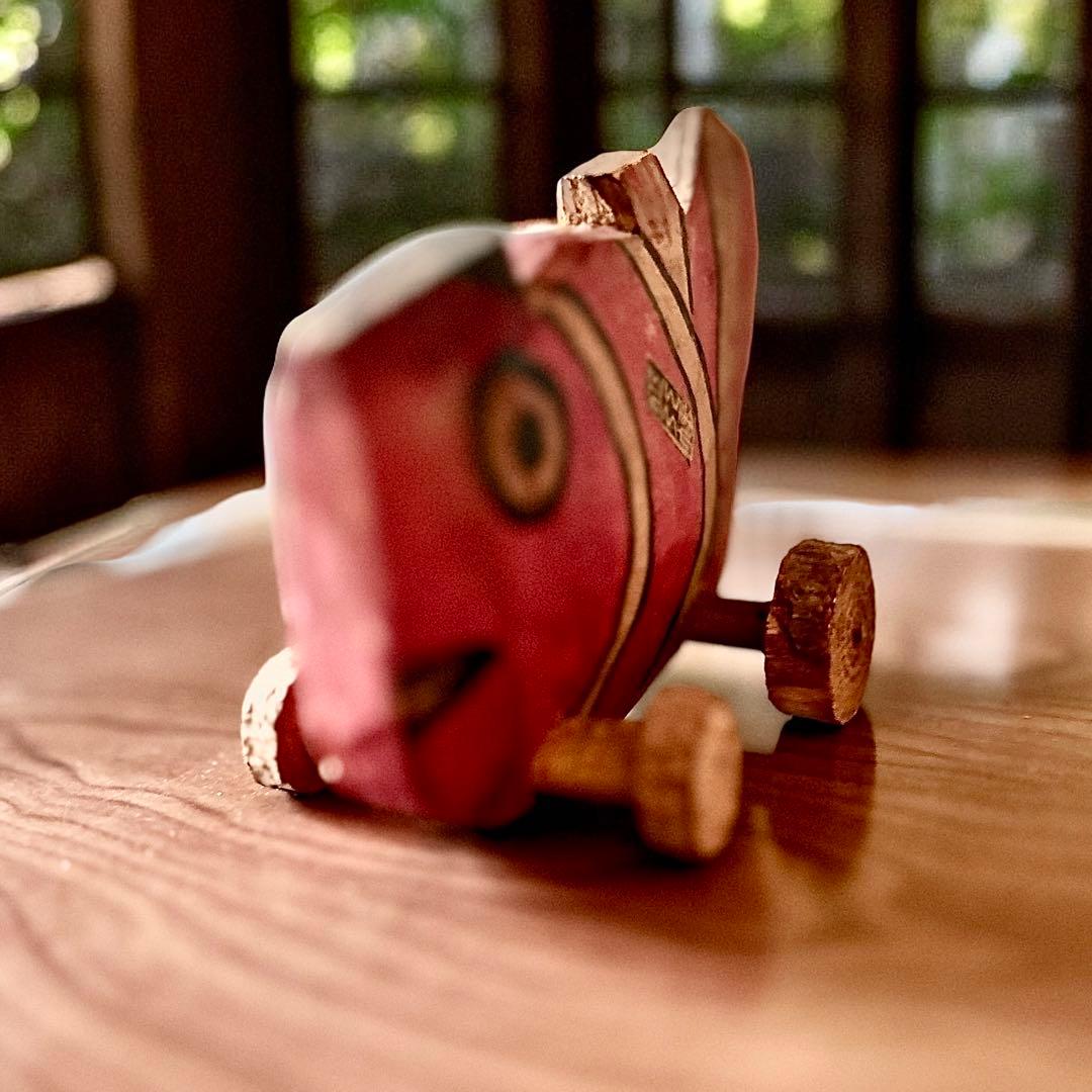 古玩 鹿児島県 郷土玩具 鹿児島神宮 鯛車（大） 全長15 ㌢ 民藝 縁起物