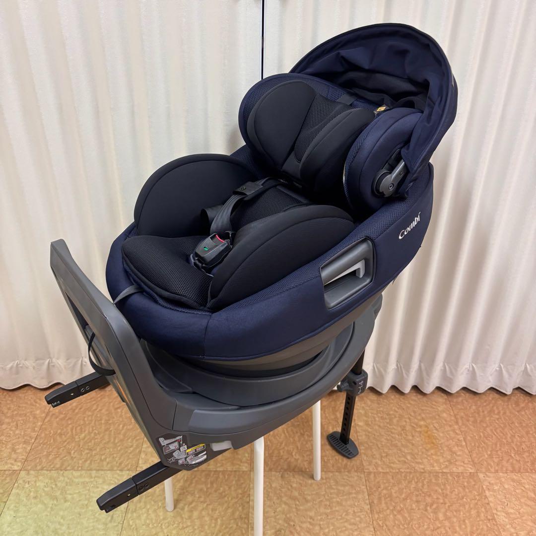 クリーニング済☆美品☆コンビ　新生児OK　THE　S　Air　ISOFIX　紺