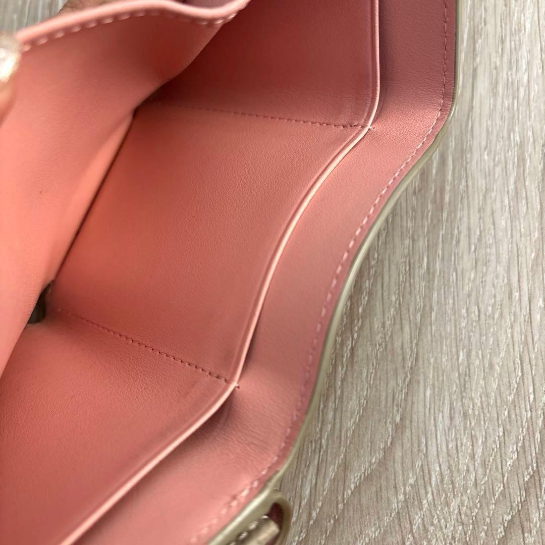 BONAVENTURA ボナベンチュラ グレージュ×ベイビーピンク 三つ折り財布