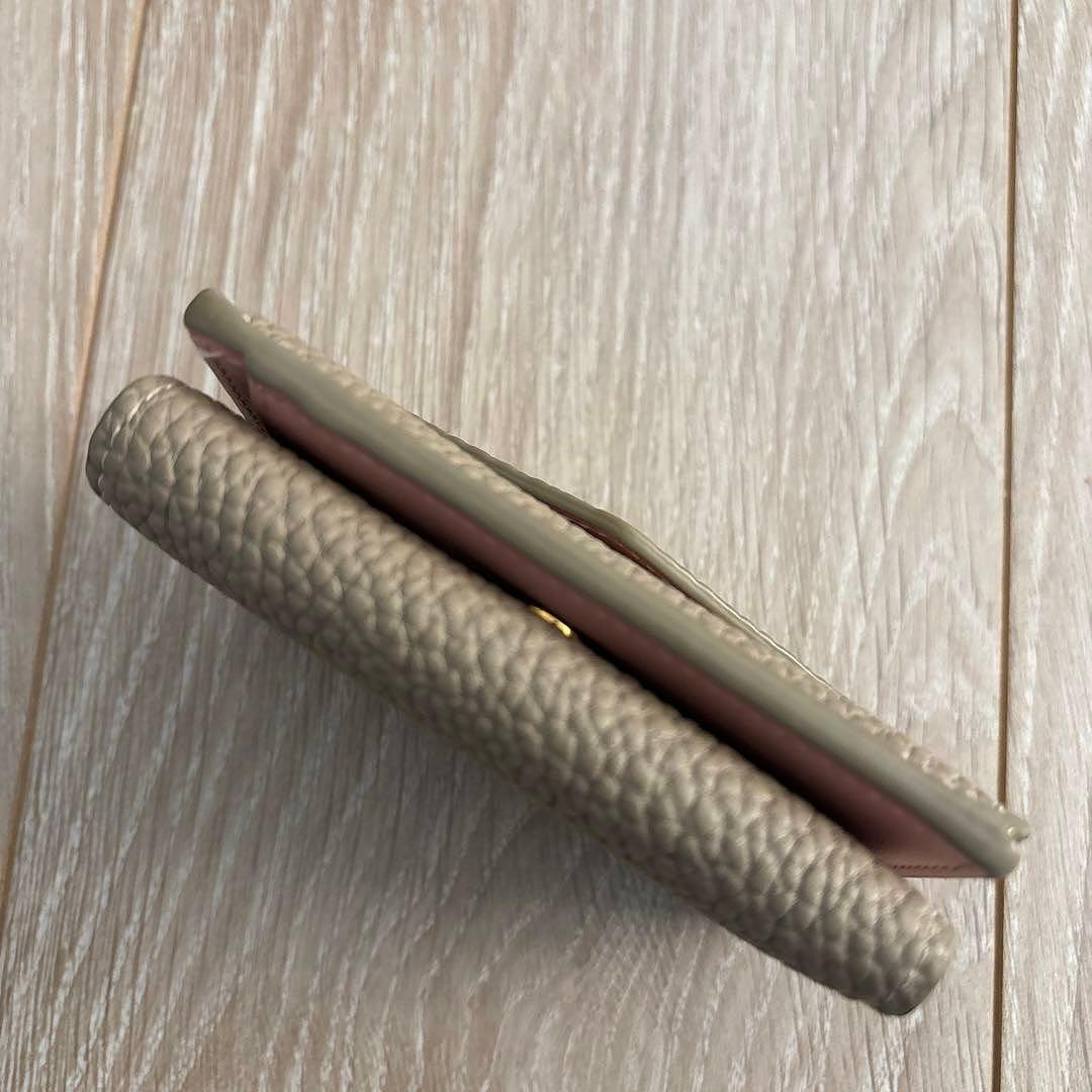 BONAVENTURA ボナベンチュラ グレージュ×ベイビーピンク 三つ折り財布