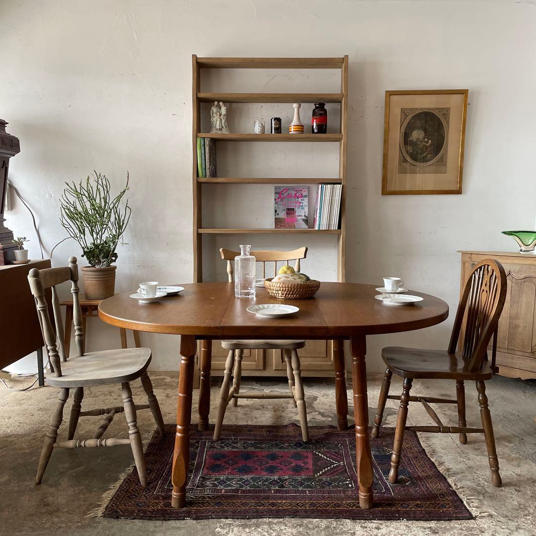 ビンテージ ラウンドエクステンションダイニングテーブル no3