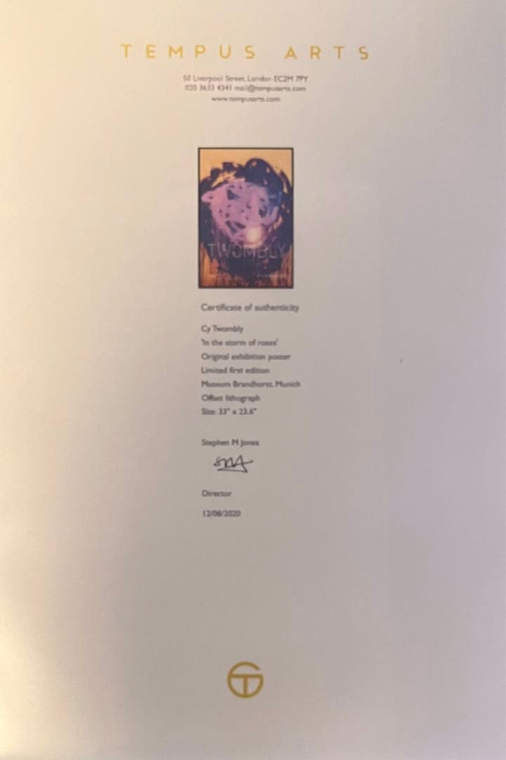 Cy Twombly サイトゥオンブリー　ポスター　希少