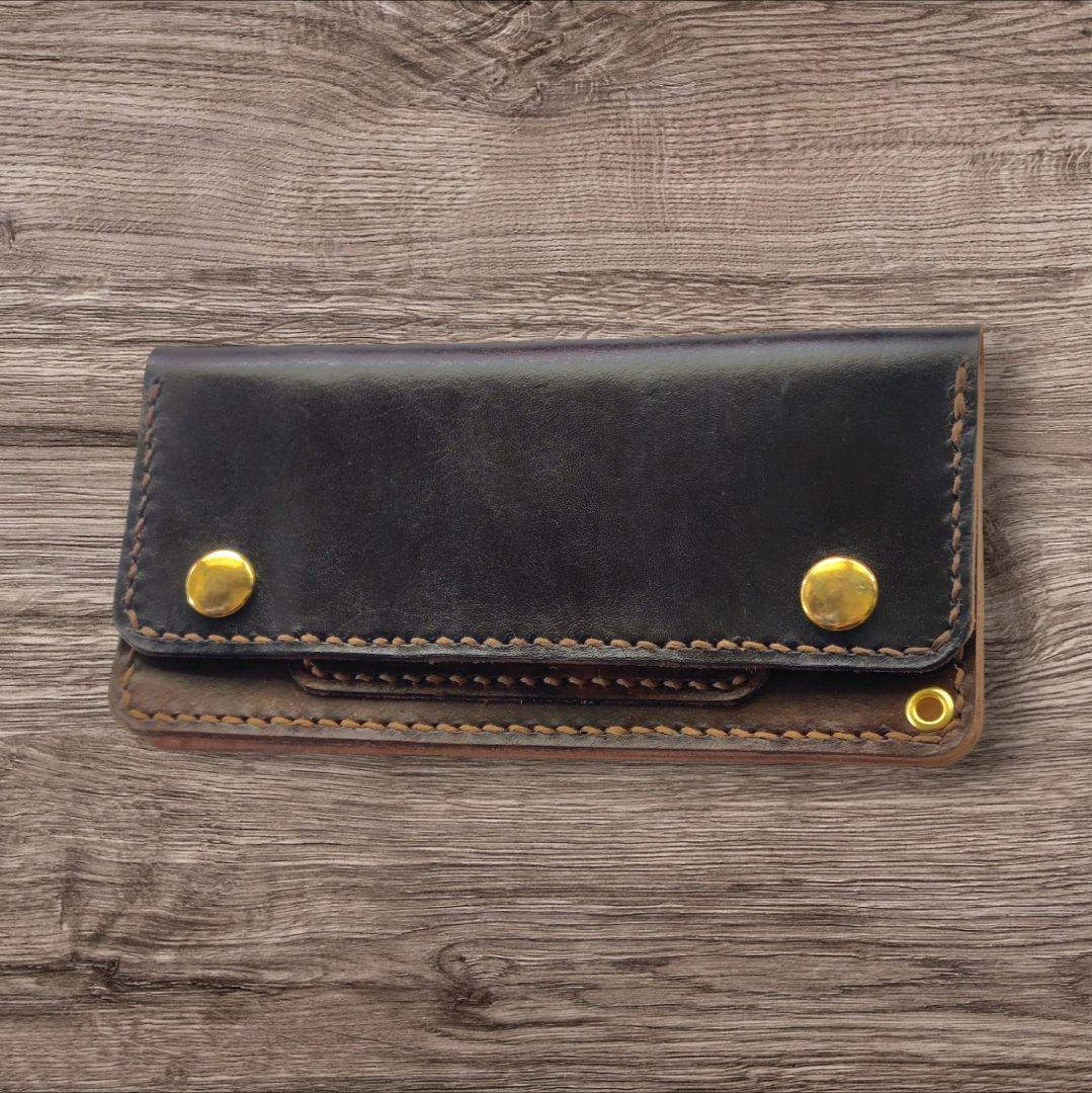 トラッカーウォレット 手染め ヌメ革 ⑯