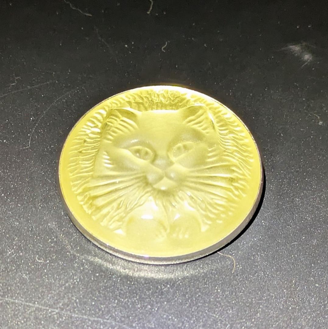 kinunekoさん専用ビンテージ★ラリック 猫ブローチ★ライトブラウン クリス