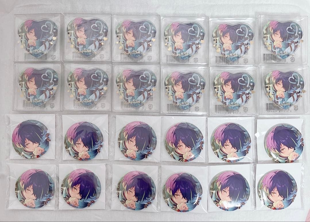 あんスタ　仙石忍　テーマ缶　ホワイトデー　ハート缶　缶バッジ