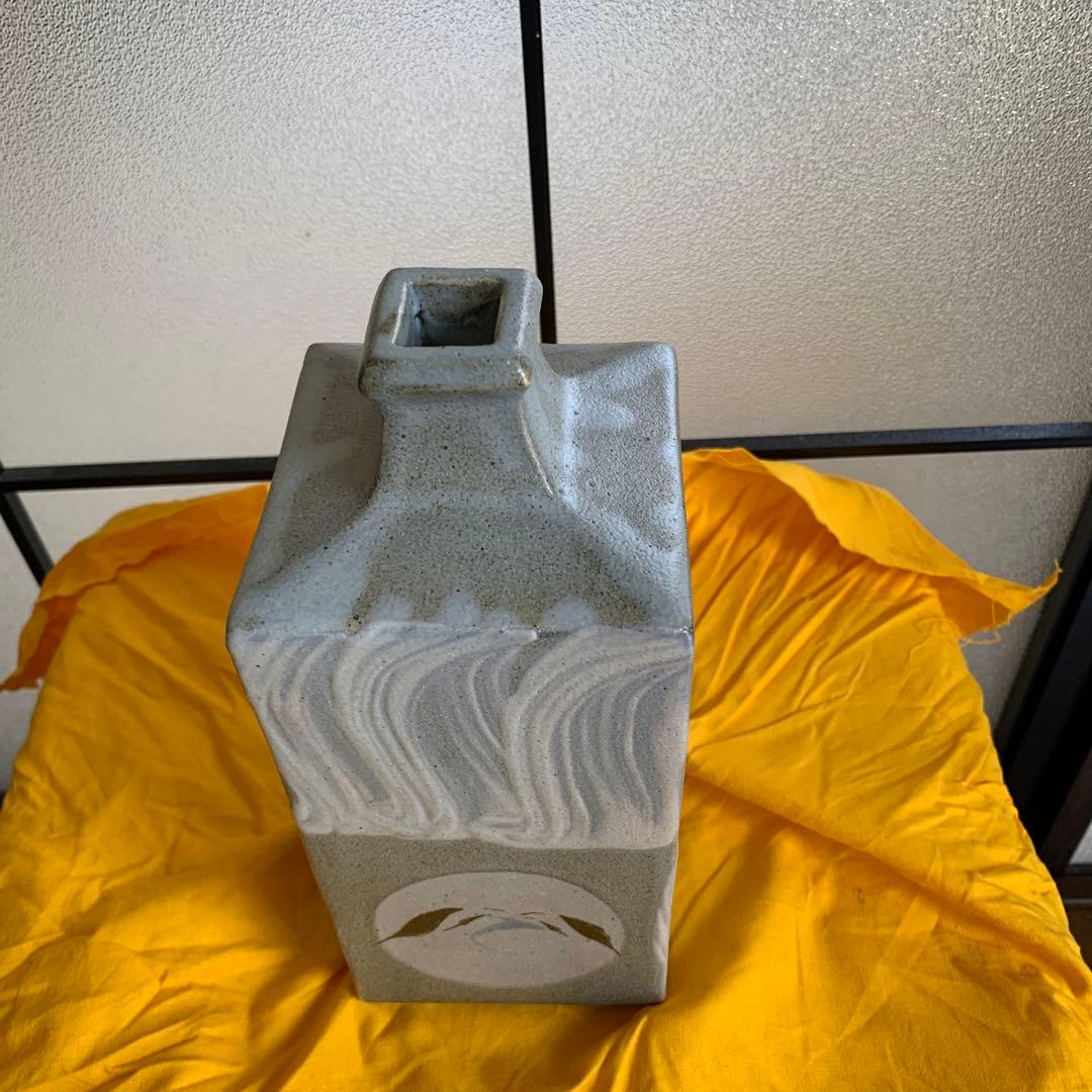 益子焼　明石庄作　鉄絵角瓶