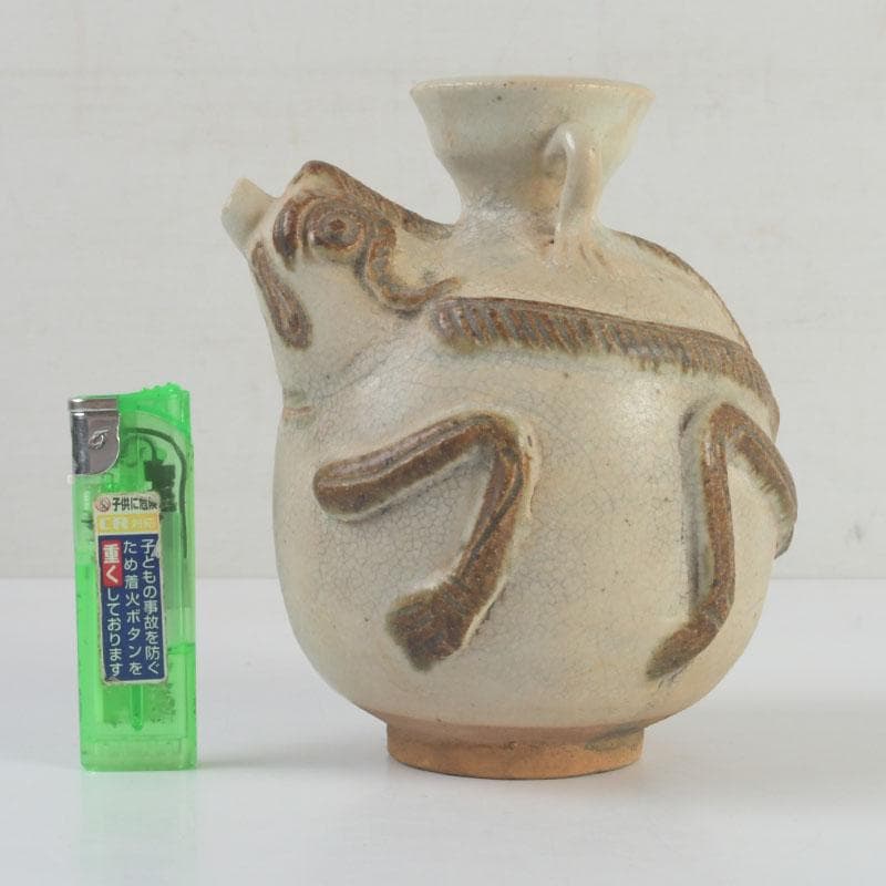 タイ古陶磁　スンコロク　宋胡録　神獣　双耳水滴　N　9391