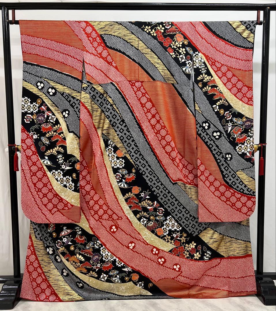 豪華　振り袖　フルセット　別誂長襦袢　成人式　金彩　宝づくし　刺繍　絞り　647