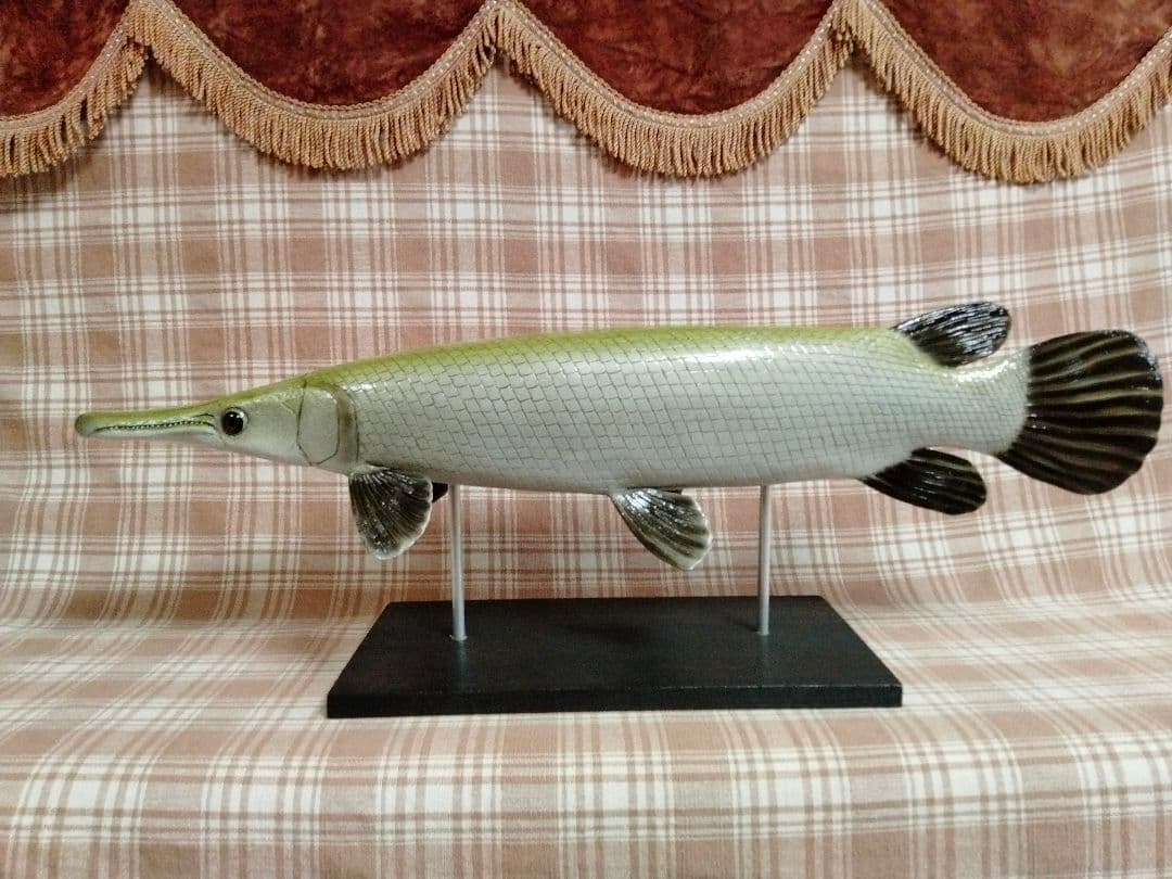 ハンドメイド　61cmガー　マンファリ　フィギュア　レプリカ　古代魚　水族館