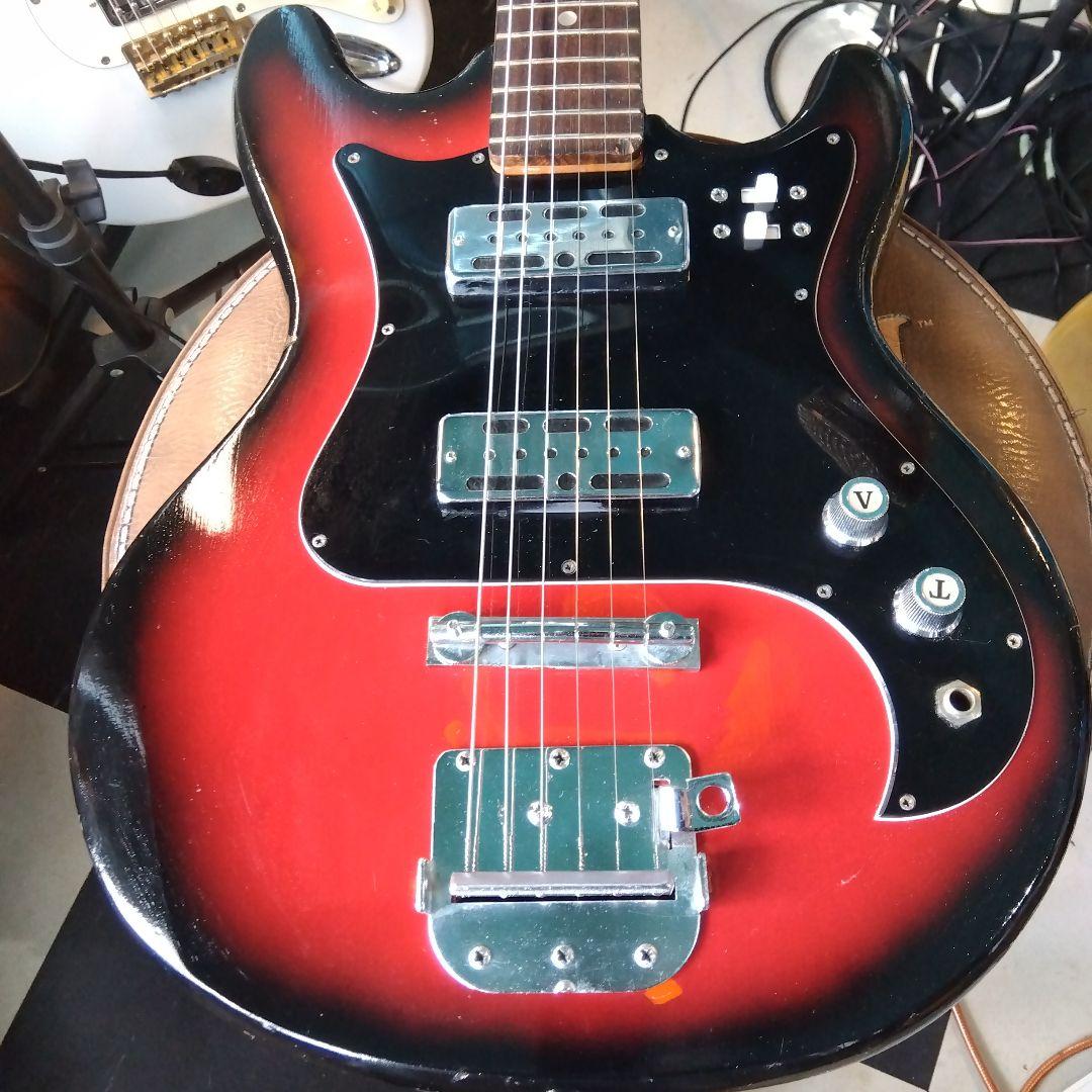 エレキギター レッド/ブラック ソリッドボディ