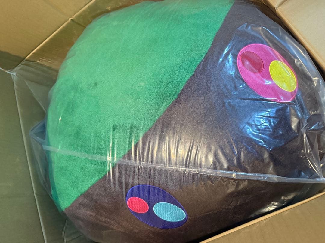 村上隆 2m クッション　ピンクアイボリー　ブラウン　カイカイキキ