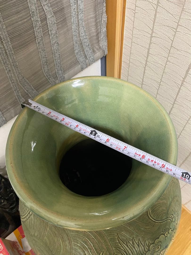 年末値下げドラゴン彫刻 陶器 花瓶 約50cm
