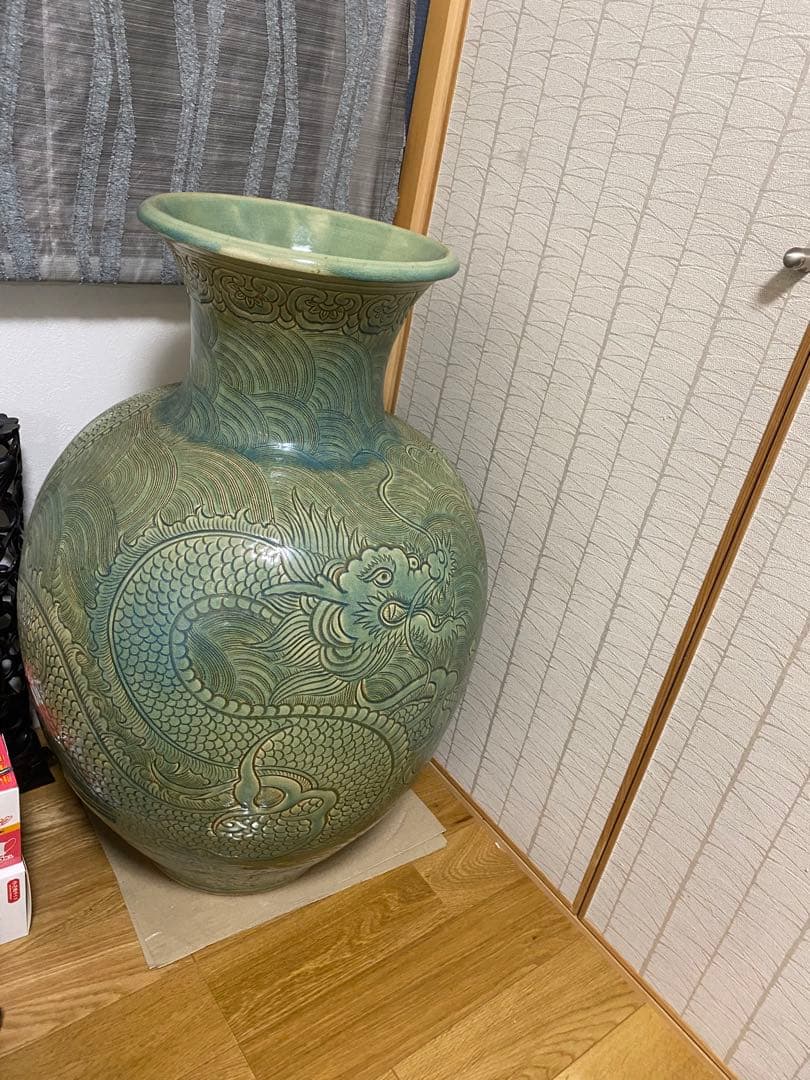 年末値下げドラゴン彫刻 陶器 花瓶 約50cm