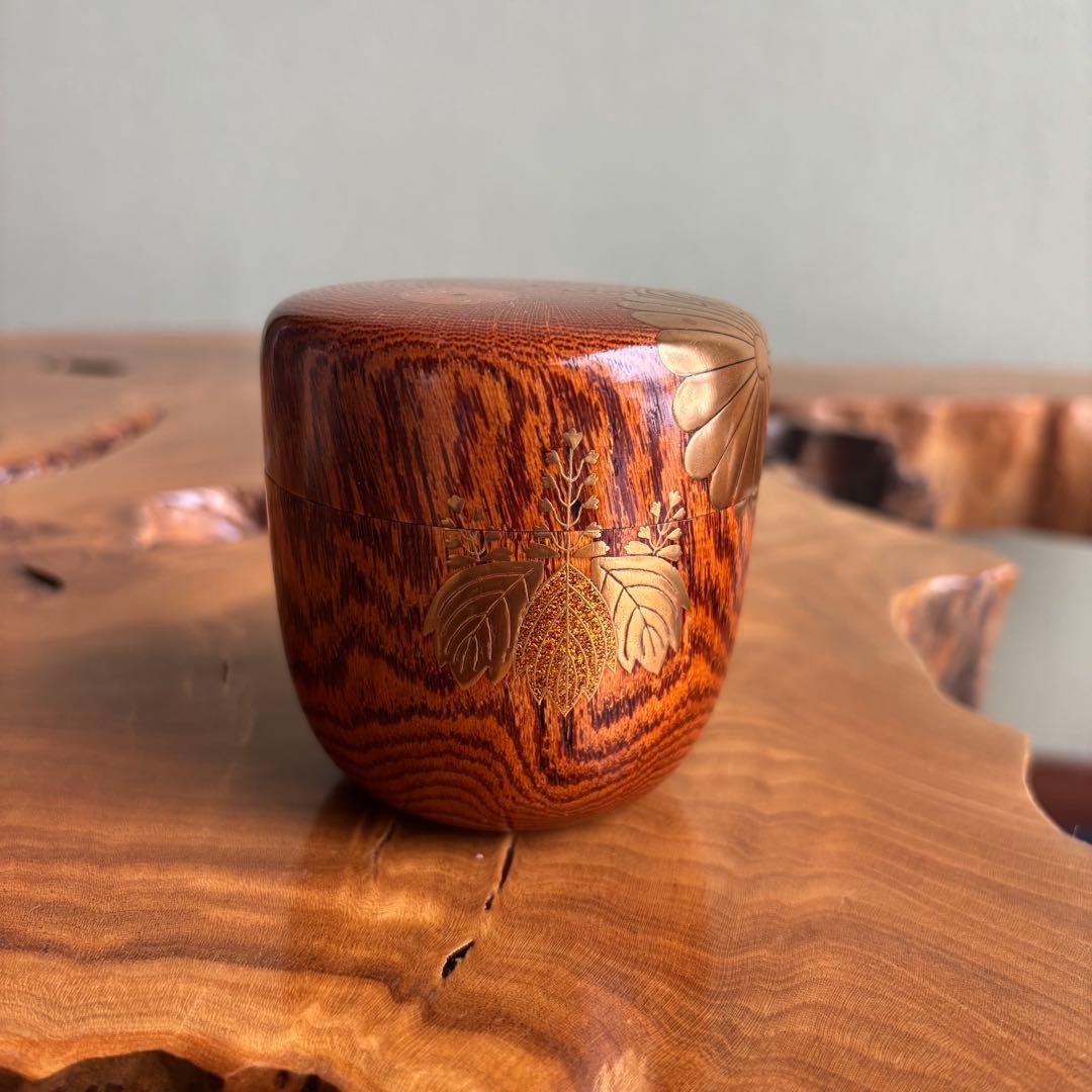 福田芳朗作 大棗 高台寺蒔絵 「蔦」茶道具 共箱