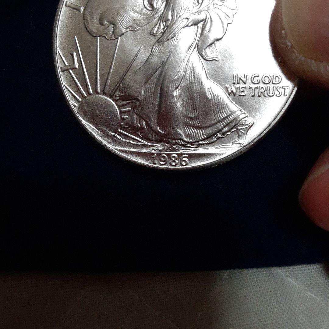 美品⭐1986年アメリカイーグル・ウオーキング リバティ純銀 1オンス 銀貨貨幣